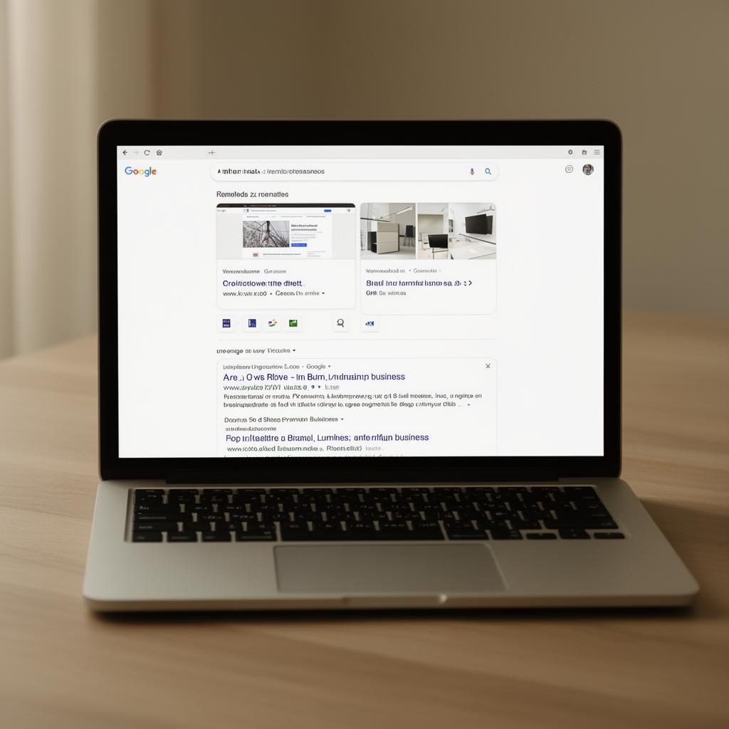 Resultado de pesquisa online com presença digital fraca e pouco profissional